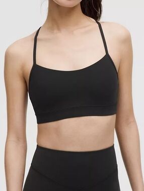 LULULEMON Flow Y Bra Nulu Light Support A–C Cups Black 6 Like New